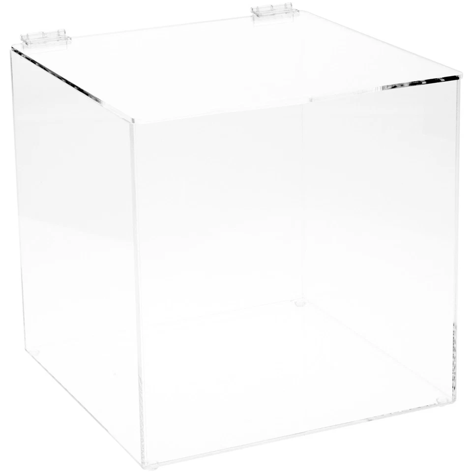 Plymor Clear Acrylic Display Case Box With Hinged Lid, 12" x 12" x 12" - Image 1 of 1