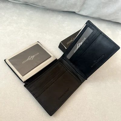 JOSEPH ABBOUD складной Passcase из натуральной кожи бумажник черный новый в коробке - Изображение 1 из 4