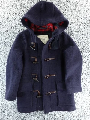 Abercrombie & Fitch  Wool Blend Hood Duffle Coat Men Size Medium Small Blue - Image 1 of 4