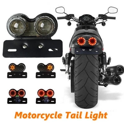 LED Motorrad Rücklicht Blinker Bremslicht E-geprüft Nummernschild Heckleuchte DE - Bild 1 von 4