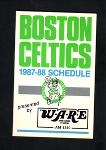 Boston Celtics 1987-88 Pocket Schedule WARE/County Bank - Picture 1 of 2