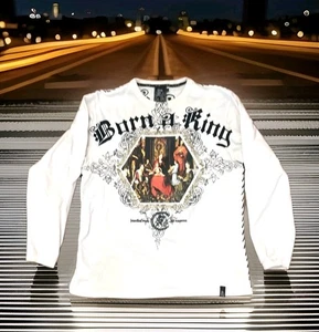 Camiseta Cezer GRAIL Manga Larga Jesús Nacido Rey Para Hombres XL Parche Bordado Y2K  - Imagen 1 de 11