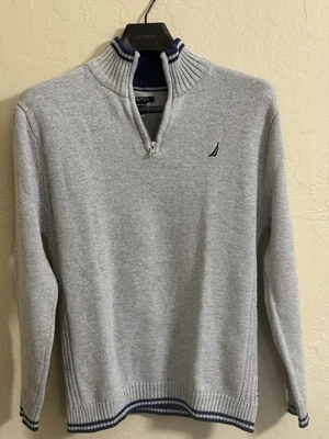 Suéter Nautica Niño Cremallera Cuarto Gris Tejido Pullover Talla 18-20 Nuevo Sin Etiqueta Foto 1 de 4