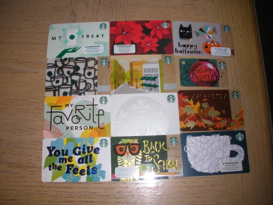 Starbucks U. S. A. #1   12 different new and used collectible gift cards - Image 1 of 1