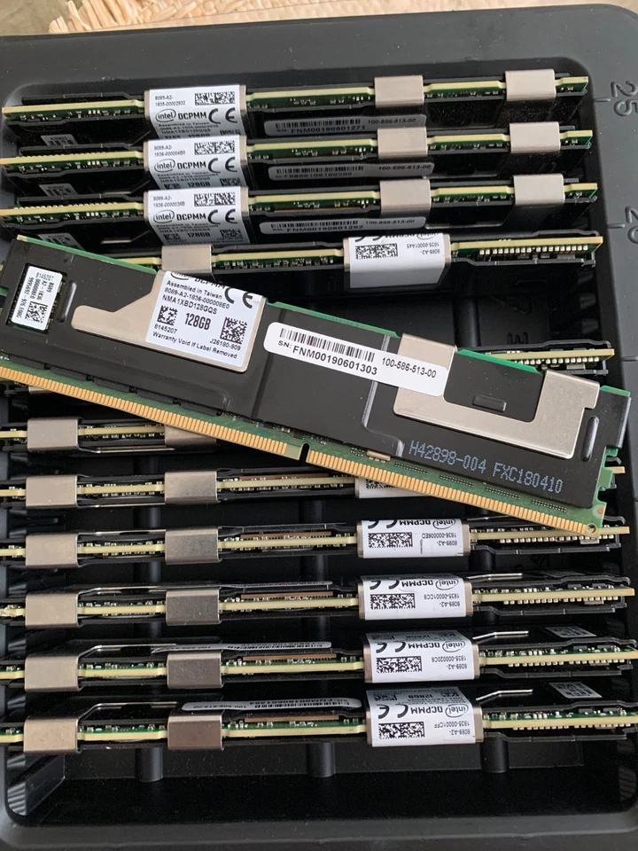 (Lot Of 12) Intel Optane 128GB DDR4-2666 DCPMM RDIMM NMA1XBD128GQS - Image 1 of 1