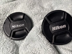 LOT x 2 Nikon - LC-67 - 67mm - Snap-On Black/Silver Plastic - Front Lens Cap - Picture 1 of 1