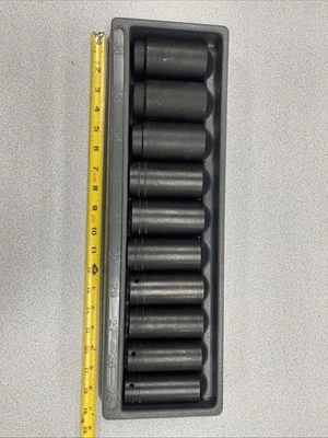 Snap-on 10pc 6pt 1/2 Dr METRIC Deep Impact Socket Set 310SIMMADDON 25-36 C2 - Image 1 of 4