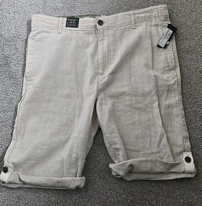 Autograph Boys Shorts Size 13 14 Ivory Cotton Linen Blend Front Pockets - Picture 1 of 7