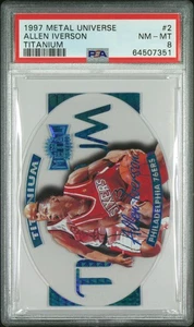 1997-98 Metal Universe Allen Iverson #2 Titanium PSA 8 NM-MT Philadelphia 76ers - Picture 1 of 2