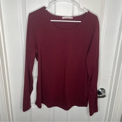 Camiseta Peruvian Connection Pima Mezcla Algodón Manga Larga Capas en Rojo Merlot XL Foto 1 de 4