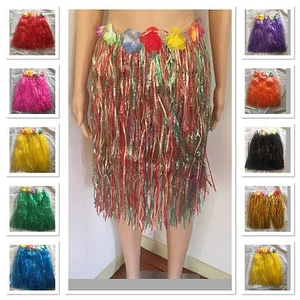 Adult Long Hawaiian Hula Fake Straw Grass Skirt Summer Luau Party Dress - Picture 1 of 10
