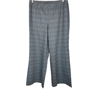 Pantalones de mujer Joan Rivers regulares a cuadros de longitud completa gris a cuadros talla pequeña Foto 1 de 2