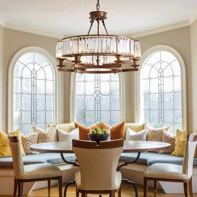 老式棕色水晶吊灯24合6灯吊坠灯天花板照明 — 第 1/4 张图片