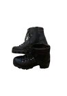 Gbg Guess Ggrollin Black Textile Chunky Heel Combat Boots W Buckle Womens Size 8
