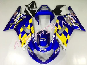 Yellow Blue ABS Injection Mold Bodywork Fairing Kit for GSXR600/750 2001-2003 - Picture 1 of 6