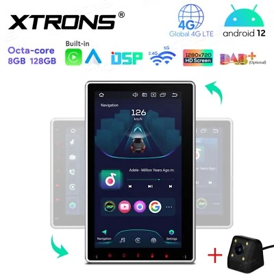 CAM+QLED 2 DIN Rotatable 10.1" Android 14 TouchScreen Car Stereo Radio GPS Wifi - Image 1 of 4