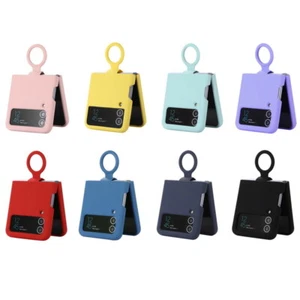Funda delgada de silicona con anillo de bucle para Samsung Galaxy Z Flip5/Flip4/3 a prueba de golpes - Imagen 1 de 36