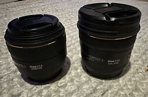 Sigma DG 30mm and 50mm f/1.4 HSM EX DC Lens For Canon ( 2 LENS ) Perfect Cond