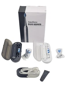Open Box AquaSonic Duo Dual Handle Ultra Whitening Electric Toothbrushes Kit - Picture 1 of 4