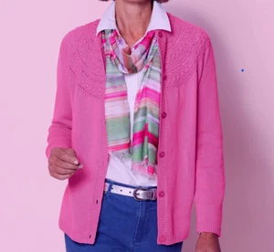 Appleseeds Crochet Charm Cardigan Pullover PL mit langem leichtem Schal - Bild 1 von 9