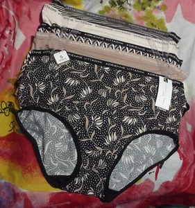 5 NEW ADRIENNE VITTADINI AV5786 5PKN PLUS SIZE SUPER SOFT BRIEF PANTIES 1X - Picture 1 of 2