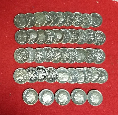 1989-S PROOF Roosevelt  Dime Roll. Partial 45 Coins~ PROOF CONDITION~ *45 COINS* Cover