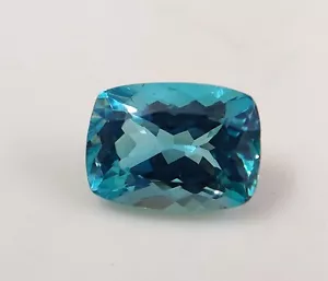 2.55 Cts. Natural AAA Neon Blue Apatite Cushion Cut Loose Gemstone For Jewelry - Picture 1 of 12