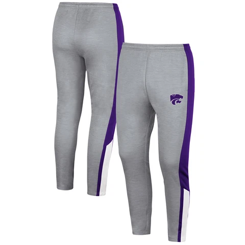 Men's Colosseum Gray Kansas State Wildcats Up Top Pants Cover