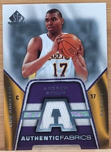 2007-08 SP GAME USED ANDREW BYNUM AUTHENTIC FABRICS GAME USED JERSEY LAKERS - Picture 1 of 2