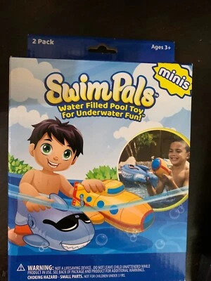 55135-BB Juguetes de Piscina Llenos de Agua, Paquete de 2 Minis SwimPals, Submarino y Tiburón NUEVO Foto 1 de 3