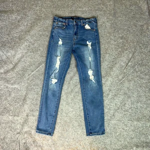 Aeropostale Girl Jeans 12 Blue Denim Skinny High Rise Jegging Distressed Stretch - Picture 1 of 10