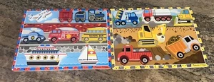Melissa And Doug Chunky Wood Puzzles Set Of Two -preowned - Picture 1 of 10
