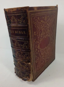 Antique 1851 Large Bible Philidelphia Jasper Harding 12"x10"x4" - Picture 1 of 14