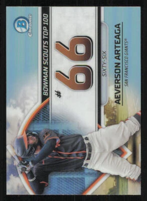 2023 Bowman Chrome Scouts Top 100 #BTP66 Aeverson Arteaga - Image 1 of 2