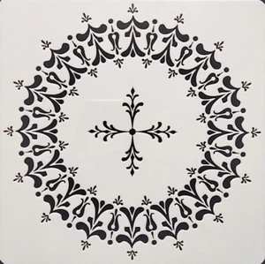 8"x8" Clear Plastic Stencil - Fleur (RO52) - Picture 1 of 2
