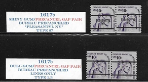 AMERICANA Scott # 1617b 10c Justice Coil--Different Precancel GAP Pairs (2) F-VF - Picture 1 of 1