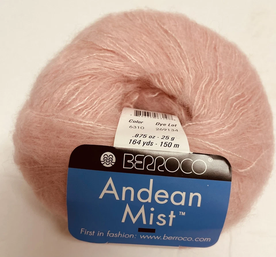 Berroco Andean Mist Baby Suri Alpaca/Mulberry Silk Yarn Unit Of 1   Pink New - Image 1 of 4