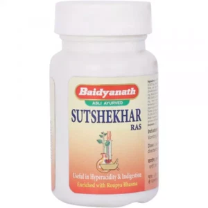 Baidyanath Sutshekhar Ras Tablet (40tab) Useful in Gastritis, Dyspepsia Bloating - Picture 1 of 4
