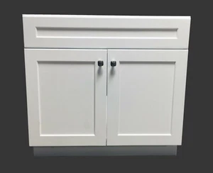 New White Shaker Bathroom Vanity Base Cabinet 36"w x 21"d x 34.5"h WS-V3621 - Picture 1 of 6