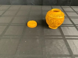 CHINESISCHE ANTIKE INGWERDOSE MIT DECKEL URNE VASE MIT DETAILLIERTER EINZIGARTIGER SZENE (RSH26) - Bild 1 von 4