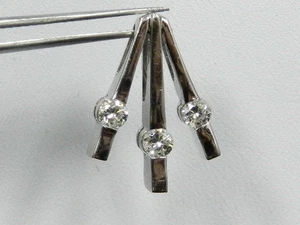 14k White Gold Fan Style Diamond Slide/Pendant - Picture 1 of 7