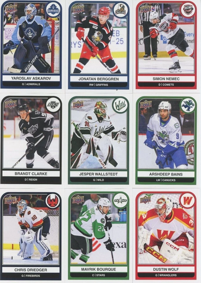 U PICK LOT 2023-24 23-24 Upper Deck UD AHL HOCKEY BASE card set #1-100 - Image 1 of 1