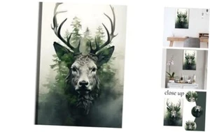 Animal Canvas Wall Art Unique Surrounded by Trees Poster 18L" x 12W" Deer - Picture 1 of 6