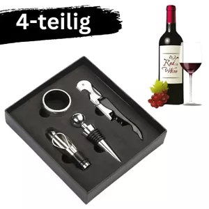 Weinset mit Korkenzieher Flaschenöffner Weinöffer Kellnermesser Wein Geschenkbox - Bild 1 von 8