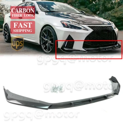 Kit divisor de lábios para Lexus IS300 IS350 IS500 21-25 GT estilo carbono parachoque dianteiro - Imagem 1 de 4
