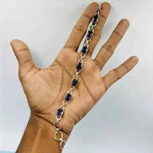 3.Ct Emerald Purple Amethyst Tennis Chain Bracelet 14K White Gold Plated Jewelry - Picture 1 of 6