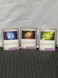 Pokemon Lot 3 Holo Sun Seed 27 Scorching Charcoal 26 Drops in the Ocean 21 CC - Bild 1 von 6