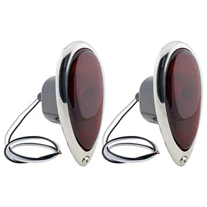 1939 FORD TAIL LIGHT ASSEMBLY  TEARDROP STYLE GLASS LENS A1060 HOT ROD OR STOCK - Foto 1 di 2