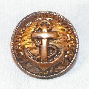 Canal de Vieux Brass Button 2 Piece Vintage Anchor Rope - Picture 1 of 4