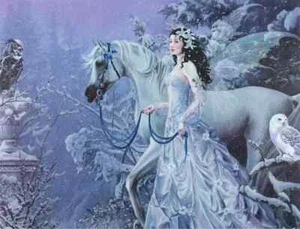 ALAS DE INVIERNO LIENZO NENE THOMAS IMAGEN ARTE IMPRESIÓN PONY GÓTICO HADA DONCELLA - Imagen 1 de 2